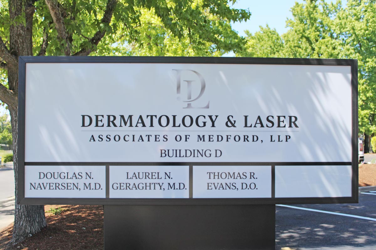 Dermatology and Laser Associates of Medford, Oregon, Building D signage
