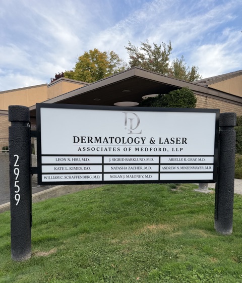 Dermatology and Laser Associates of Medford front of building sign
